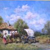 03 - ivan karpoff cm. 50 x 70 campagna con calesse - olio su tela